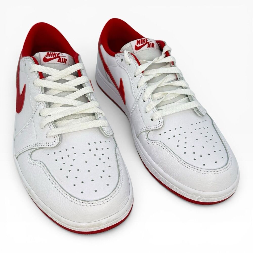 Nike Air Jordan 1 Low Retro OG Men 12 White University Red Basketball CZ0790-161